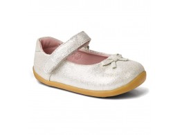 Pantofi fete argintiu Little Ballerina din piele naturala