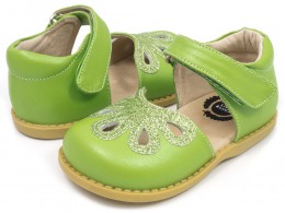 Pantofi fete verde Petal din piele naturala