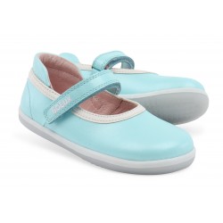 Pantofi fete Twirl din piele naturala bleu aqua