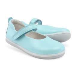 Pantofi fete Swirl din piele naturala bleu aqua