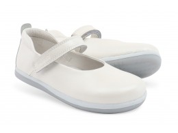 Pantofi fete alb Swirl din piele naturala