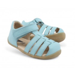 Sandale fete Jump din piele naturala bleu