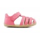 Sandale fete Jump din piele naturala roz intens