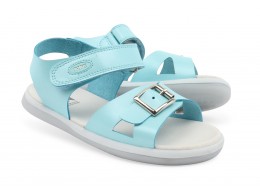 Sandale fete Pop din piele naturala bleu