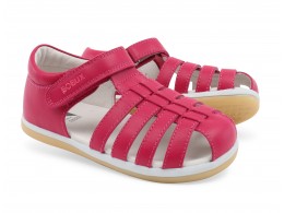 Sandale fete Rove din piele naturala fucsia