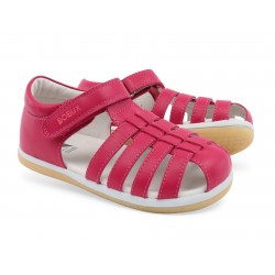 Sandale fete Rove din piele naturala fucsia