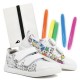 Pantofi sport copii Custom din piele naturala alba