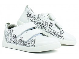 Pantofi sport copii Custom din piele naturala alba