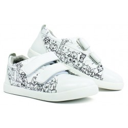 Pantofi sport copii Custom din piele naturala alba