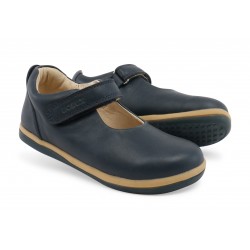 Pantofi fete Charm din piele naturala bleumarin