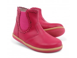 Ghete fete Lucky din piele naturala roz fucsia