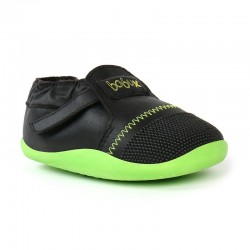 Pantofi copii negru/ lime Xplorer din piele naturala si lana merinos