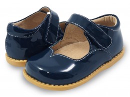 Pantofi fete Astrid din piele naturala lacuita bleumarin
