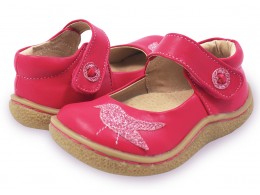 Pantofi fete Pio Pio din piele naturala roz aprins