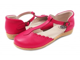 Pantofi fete Fresca din piele naturala roz
