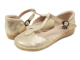 Pantofi fete auriu Fresca din piele naturala