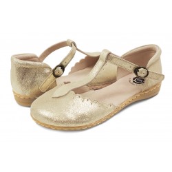 Pantofi fete auriu Fresca din piele naturala