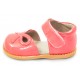 Pantofi fete Bow din piele naturala coral