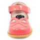 Pantofi fete Bow din piele naturala coral