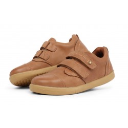 Pantofi baieti sport Portal din piele naturala maron caramel
