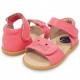 Sandale fete Tabby din piele naturala roz coral