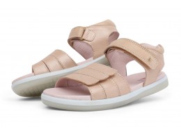 Sandale fete Hampton Kid din piele naturala bej auriu