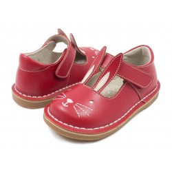 Pantofi fete rosu Molly din piele naturala
