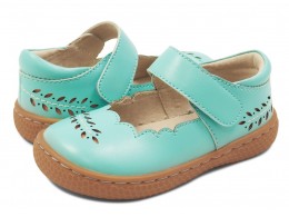 Pantofi fete Juniper din piele naturală albastru turcoaz