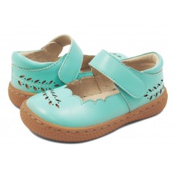 Pantofi fete Juniper din piele naturală albastru turcoaz