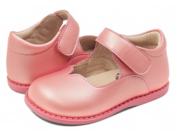Pantofi fete Astrid din piele naturală roz guava