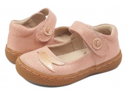 Pantofi fete Pio Pio din piele naturală roz cu sclipici