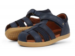 Sandale baieti Global din piele naturală bleumarin